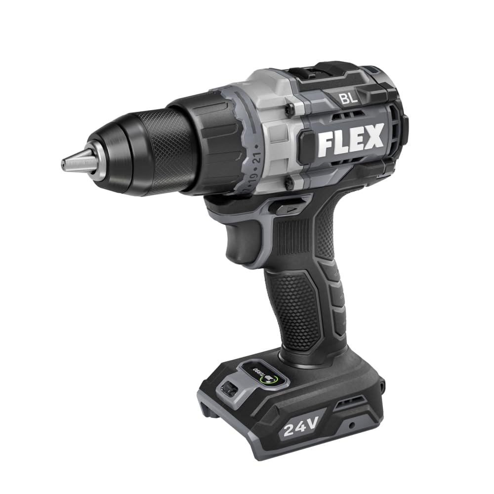 FLEX 24V Brushless Cordless 1/2-Inch 1,400 In-Lbs Torque 2-Speed Drill Driver Turbo Mode Tool Only, Battery and Charger Not Included - FX1171T-Z