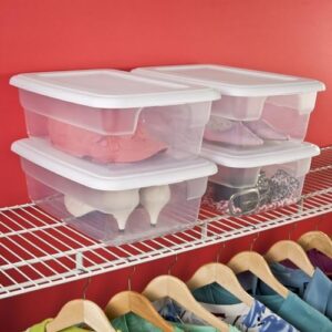 QQLADY 12 Quart Stackable Plastic Storage Bins with Lids, Clear Containers with Lids, Durable Nestable Closet, Garage, Totes, Tubs Boxes Organizing, 1 Pack