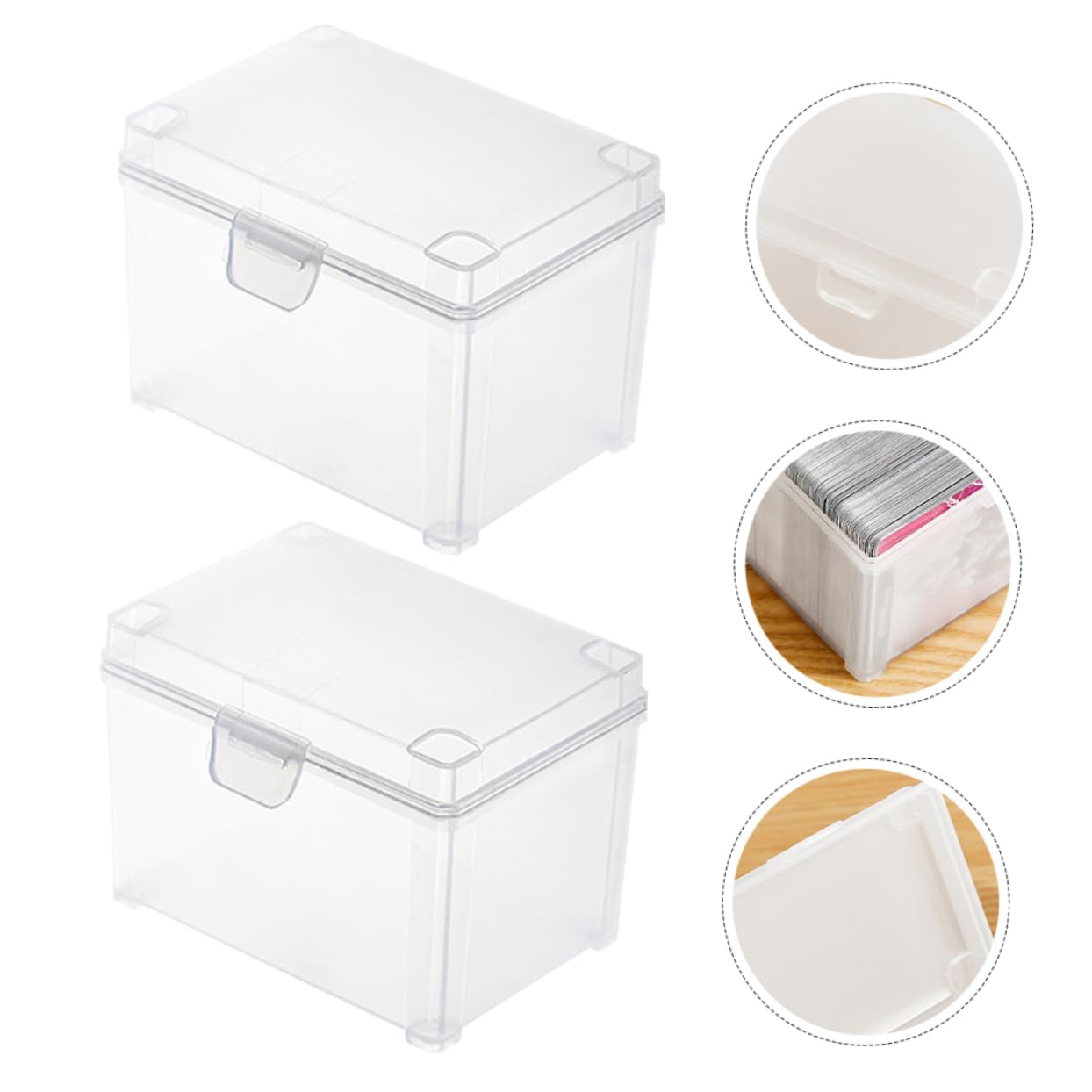 Operitacx 2pcs Cards Mini Boxes Tarot Card Case Small Storage Boxes for Organizing Card Holders Bead Container Card Cases Parts Storage Flash Card Photo Office Plastic