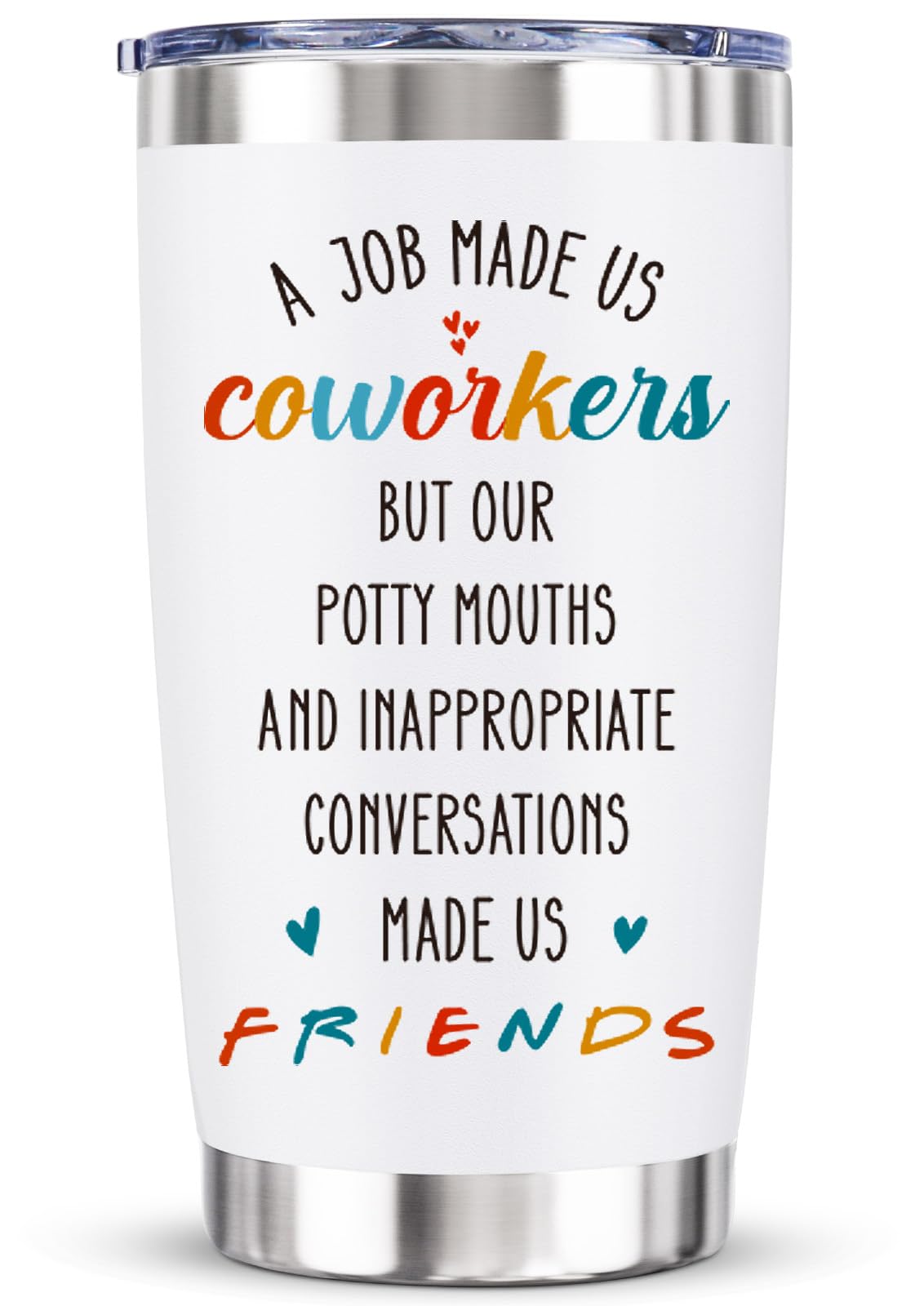 Work Besties Gifts for Women Coworker - Job Made Us Coworker, Funny, Going Away, Farewell, Leaving, Retirement, Friendship, Christmas Gift for Work Mom Bestie, 20 Oz Vacuum Insulated Tumbler