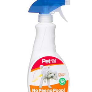 PET YOUR PET No Pee No Poop Dog Potty Training Spray, 16 Fl Oz – Non-Toxic Dog Spray to Prevent Peeing and Pooping – Natural No Marking Scent Spray - Stops Dogs Peeing Indoors/Outdoors