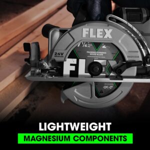 FLEX 24V Brushless Cordless 7-1/4-Inch Rear Handle Circular Saw Tool Only, Battery and Charger Not Included - FX2141R-Z