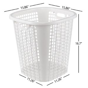 Ortodayes 6-Pack 50 L Large Laundry Baskets, Plastic Clothes Basket Laundry Hamper, White