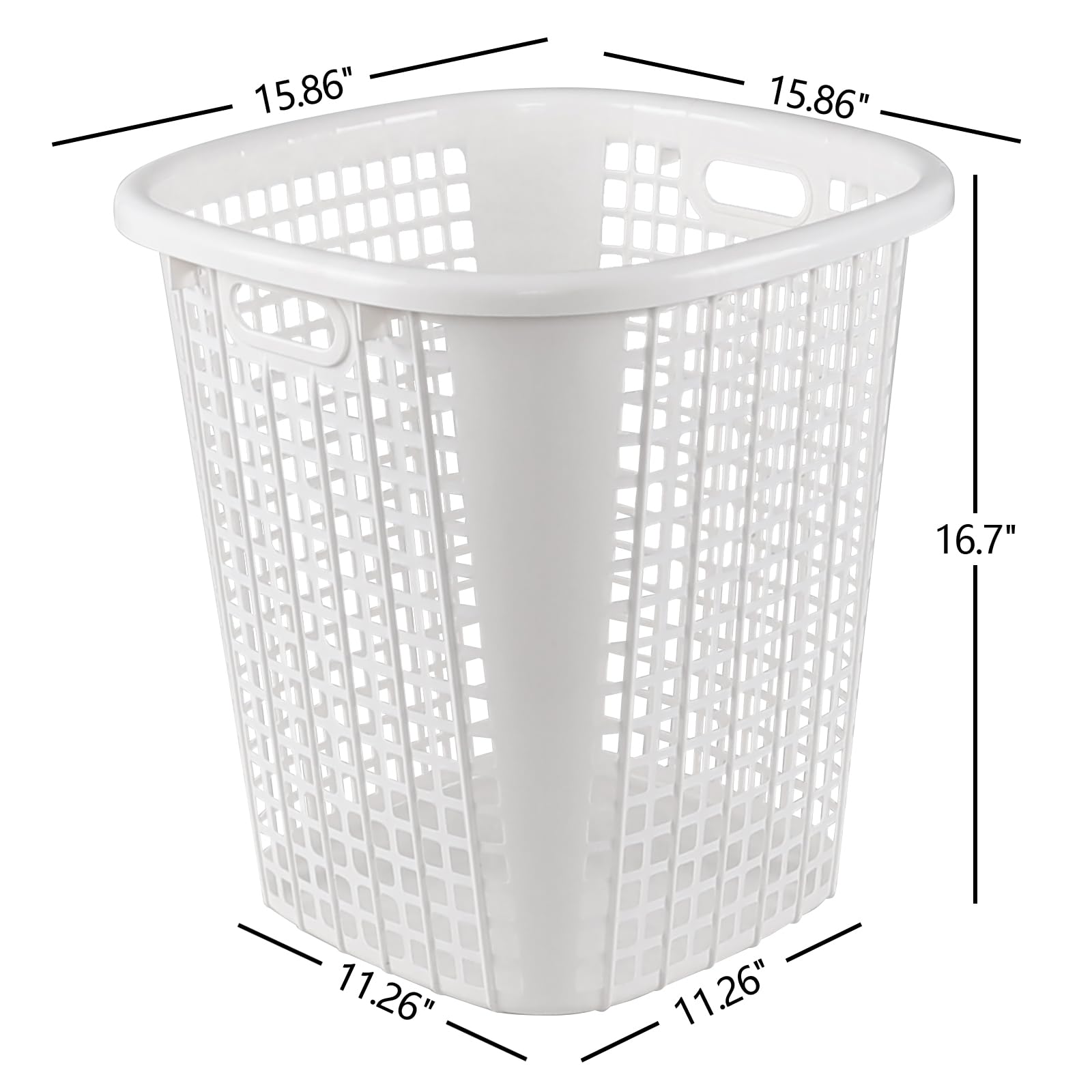 Ortodayes 6-Pack 50 L Large Laundry Baskets, Plastic Clothes Basket Laundry Hamper, White