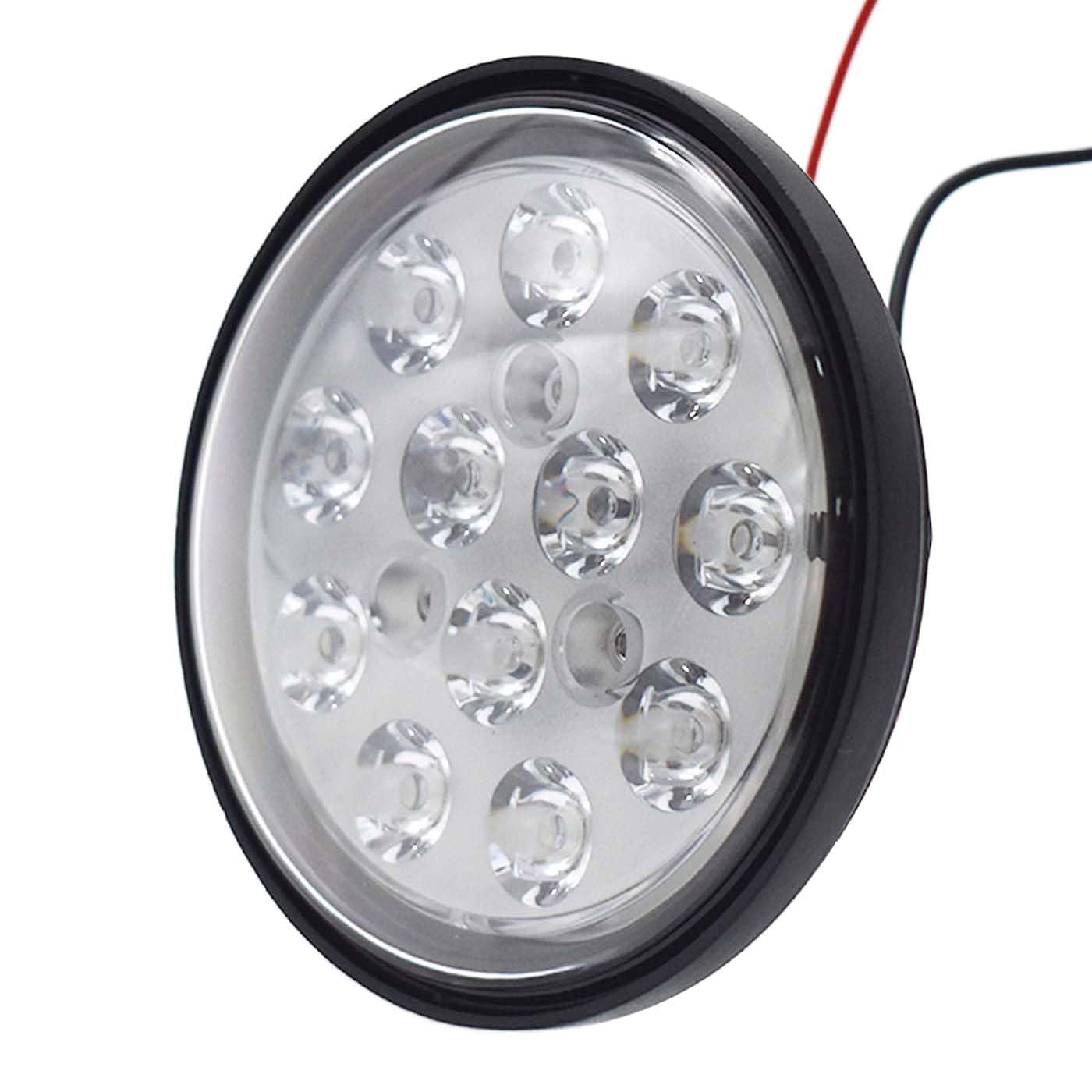 LED PAR36 Aviation Grade Aircraft Landing Light 4-1/2" 115mm DC 8-32V 2,000 Lumens White 6000K Spot Beam Narrow Beam Industrial Waterproof IP67 LED Work Light