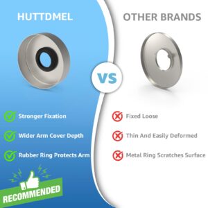 Huttdmel Shower Arm 6 Inches, Stainless Steel Fixed Shower Head Arm, Include Teflon Tape + Flange, 5 Years Support, Brushed Nickel