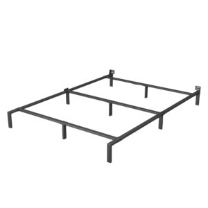 huaxin lucky metal bed frame / 7 inch queen support bed frame for box spring and mattress, heavy duty bed base, noise free platform bed, easy assembly, black