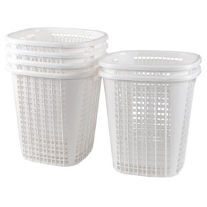 Ortodayes 6-Pack 50 L Large Laundry Baskets, Plastic Clothes Basket Laundry Hamper, White