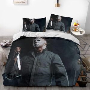 anime bedding 3 piece (1 duvet cover + 2 pillow cases) bedroom decoration soft, comfortable and breathable,anime horror movie bedding sets (twin 68x86in + 20x30in*2,07)