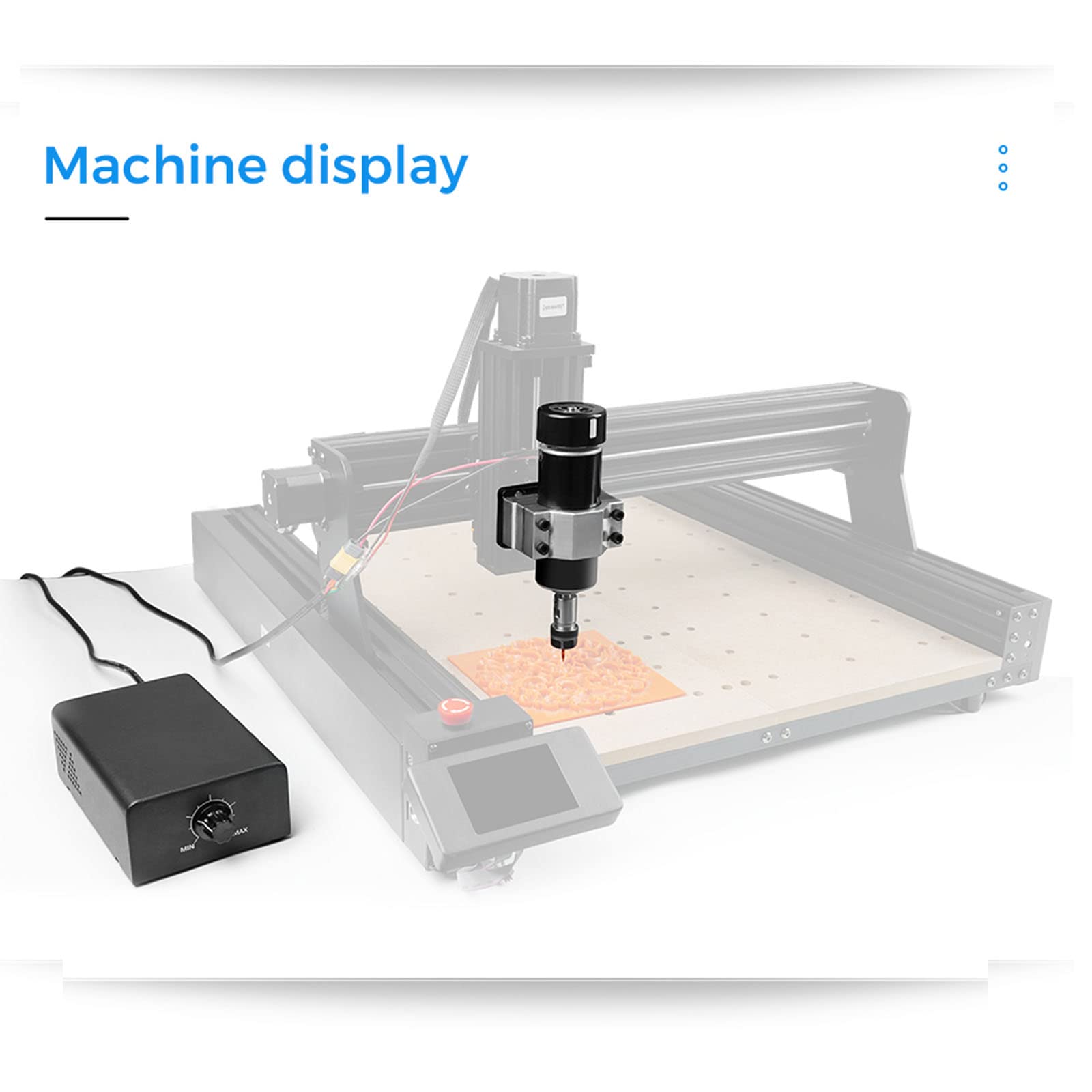 CNC Spindle Motor Kit 500W, 11000RPM Air Cooled Bldc Motor with Integrated Control Box Speed Adjustment Button, for DIY Engraving, CNC Engraving, CNC Drilling