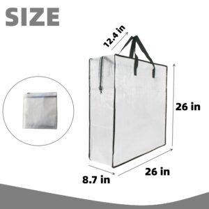 Clear Storage Bags with Zipper and Handles, Blanket Bags For Closet Storage, Moving and Packing Supplies for College, Underbed Storage Organizer for Clothes Pillow Bedding Christmas Wreath