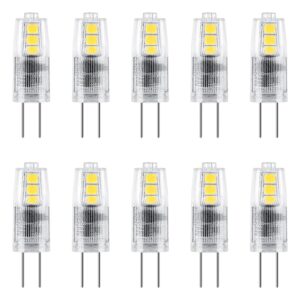 maelsrlg g4 led bulb 12v ac/dc, 1.5w(20w equivalent), jc bi-pin landscape light bulbs, non-dimmable, daylight white 6000k, 10-pack