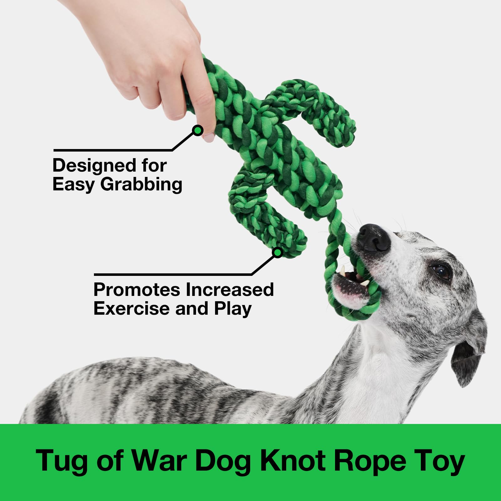 VETRESKA Dog Rope Toys,Durable Tug of War Dog Toy with Ergonomic Grip,Tough Dog Rope Toy for Large Breed Dog Puppy Training Playing Teething Chew Toys,Holiday Dog Toy Gifts (Cherry & Cactus Set)