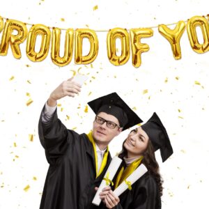 Proud of You Balloons, Gold We Are So Proud of You Banner, Premium Foil Graduation Balloons for Graduation Decorations Class of 2024, Congratulations Balloons for Congratulations Graduate Banner 2024