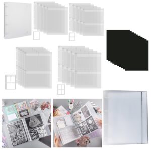 20 pages/1set a4 clear 4 ring storage book binder; stamp & cutting dies storage book organizer folder with 10 rubber magnetic sheets 0.3mm stencil organizer for card making storage