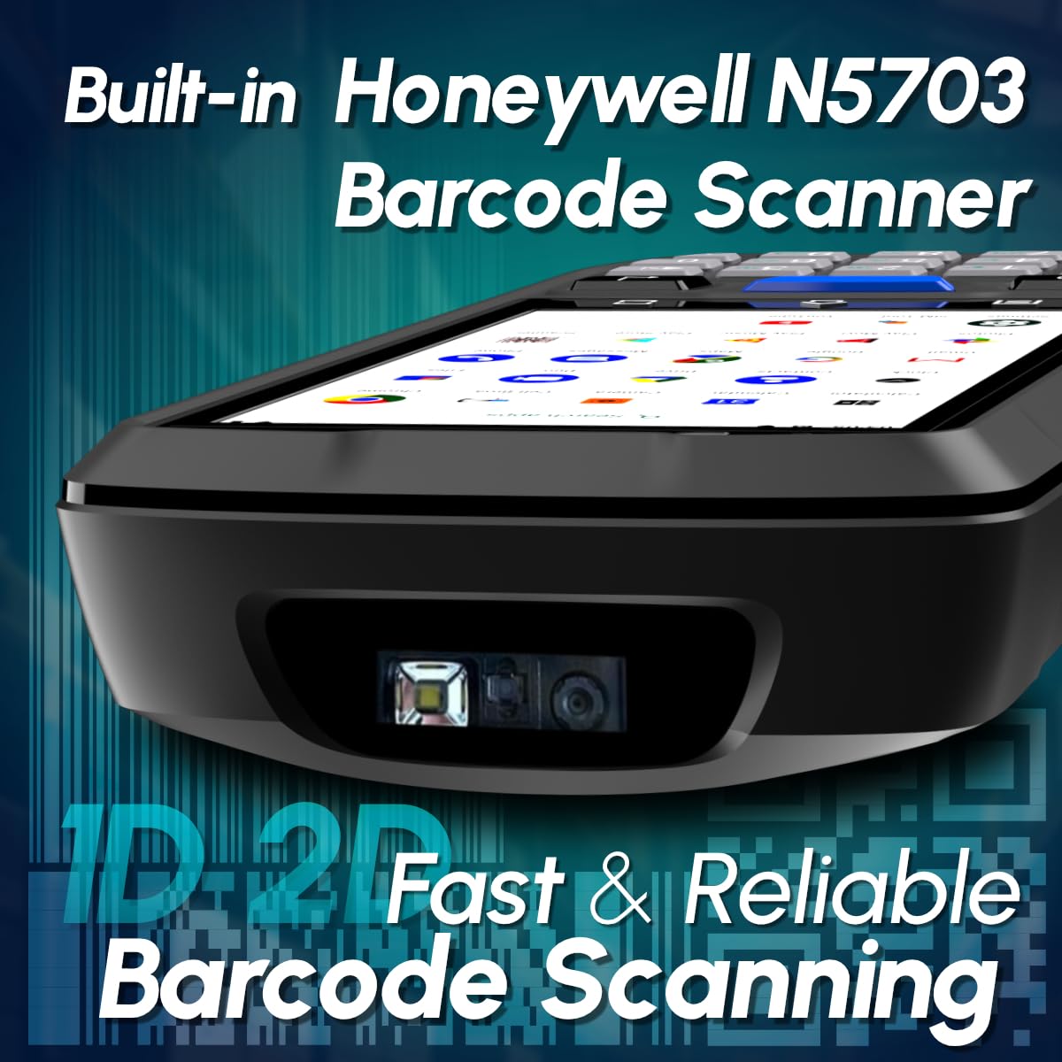 Rayoungtek Android Barcode Scanner Built-in HW N5703 1D/2D/QR Scan Engine, NFC Reader, Rugged Android 12 4G WiFi Wireless Handheld Moible Computer PDA Data Terminal for Inventory Warehouse WMS