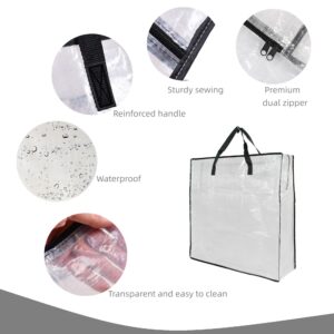 Clear Storage Bags with Zipper and Handles, Blanket Bags For Closet Storage, Moving and Packing Supplies for College, Underbed Storage Organizer for Clothes Pillow Bedding Christmas Wreath