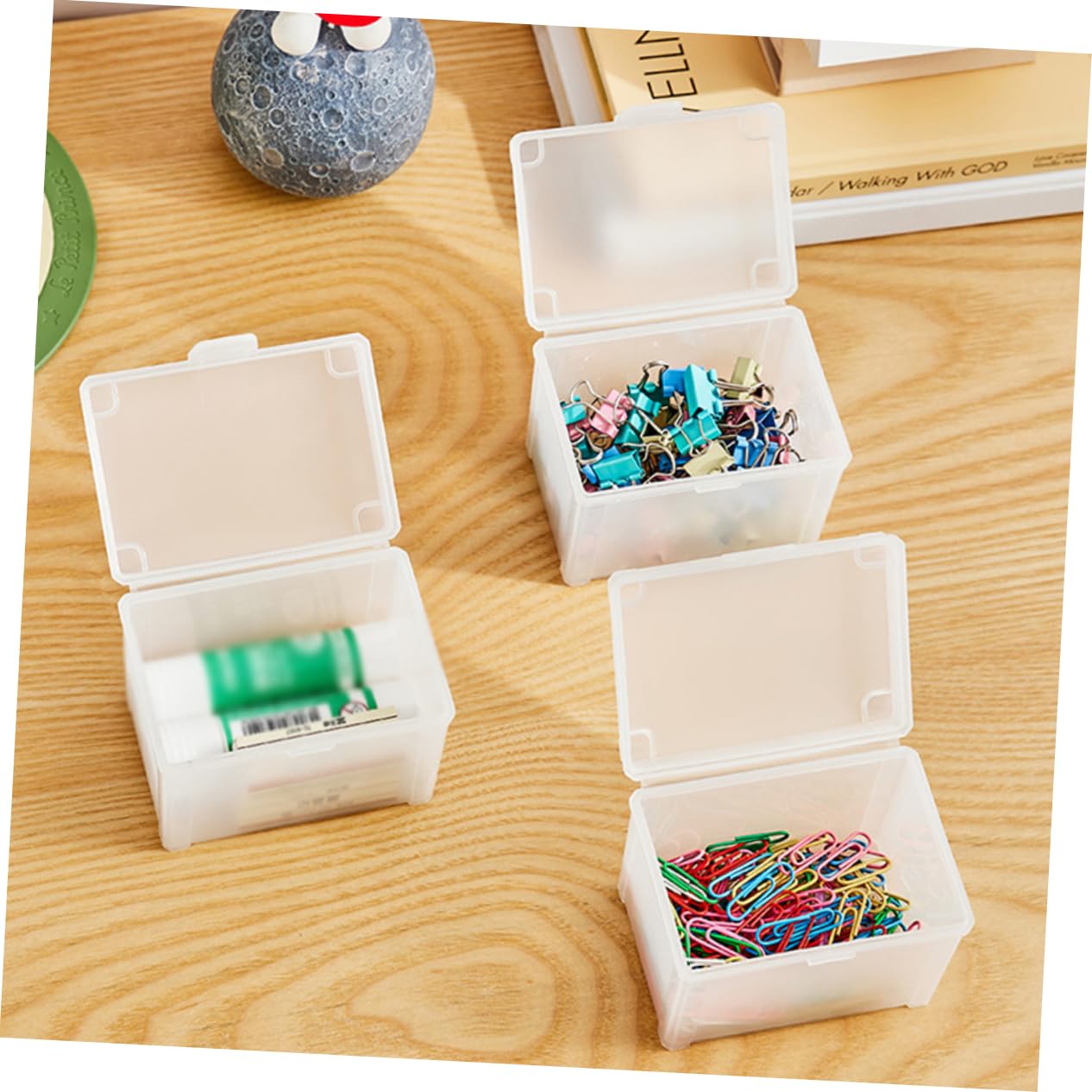 Operitacx 2pcs Cards Mini Boxes Tarot Card Case Small Storage Boxes for Organizing Card Holders Bead Container Card Cases Parts Storage Flash Card Photo Office Plastic