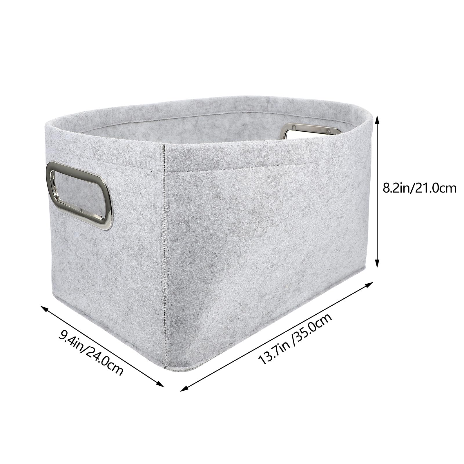 PRETYZOOM Felt Storage Basket, Foldable Storage Basket with Handle Fabric Drawers Storage Baskets Cube Shelf Organizer For Toys Blankets Clothes (24X35X31cm)