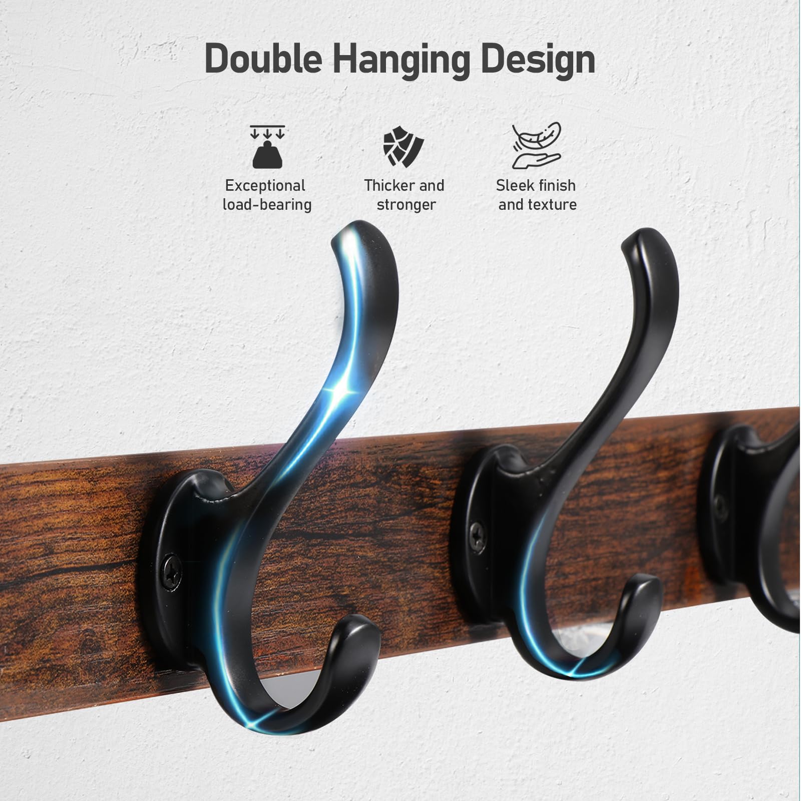 Tatub 29" Rustic Coat Rack Wall Mount with Shelf, Wall Hooks with Shelf, Entryway Floating Shelf with 5 Metal Hooks, Coat Hangers for Entryway, Living Room, Bedroom, Brown Black