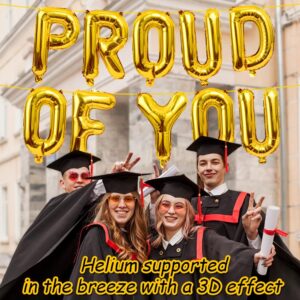 Proud of You Balloons, Gold We Are So Proud of You Banner, Premium Foil Graduation Balloons for Graduation Decorations Class of 2024, Congratulations Balloons for Congratulations Graduate Banner 2024