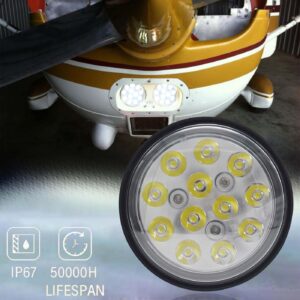 LED PAR36 Aviation Grade Aircraft Landing Light 4-1/2" 115mm DC 8-32V 2,000 Lumens White 6000K Spot Beam Narrow Beam Industrial Waterproof IP67 LED Work Light