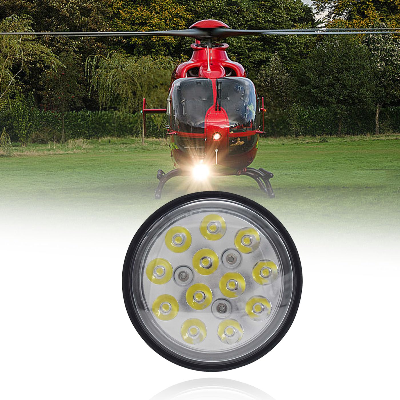 LED PAR36 Aviation Grade Aircraft Landing Light 4-1/2" 115mm DC 8-32V 2,000 Lumens White 6000K Spot Beam Narrow Beam Industrial Waterproof IP67 LED Work Light