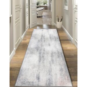 Hallways Runner Rug, 2x6 Washable Runner Rug Non Skid Runner Rugs for Kitchen with Rubber Backing, Abstract Print Floor Carpet Runner for Entryway Laundry Bedroom Living Room