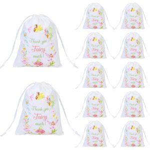 serencatcher 12pcs fairy party favors bags, fairy baby shower birthday party favor cotton bags with drawstring candy goodie treat bags for fairy theme bridal shower wedding bachelorette engagement