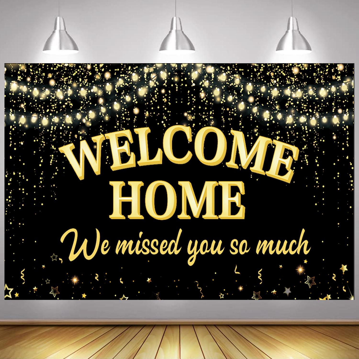 LOONELO Welcome Home Backdrop Banner Decorations with 70.8"X43.3"，We Missed You So Much Backdrop Photo Booth Props, Welcome Home Sign for Graduation Retirement Military Army Homecoming Decorations