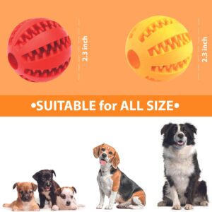 Puppy Teething Toys and Dog Chew Toys 2 Pack, Interactive Dog Puzzle Toys and Treat Dispensing Balls for Small Medium Large Dog and Puppy Dog Toys for Boredom Relief and Brain Stimulating IQ Training