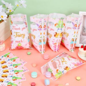 Serencatcher 50Pcs Fairy Party Favors Bags, Fairy Baby Shower Birthday Party Favor Candy Goodie Treat Bags Plastic for Fairy Theme Bridal Shower Engagement Bachelorette Wedding Party