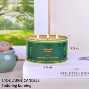 Citronella Candles Outdoor,3 Wick Large Citronella Candle for Patio, 2 Pack Soy Wax Lemongrass Candles, Scented Candles for Indoor Outdoor Garden Backyard Camping Summer Vocation