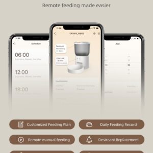LAMPICK Smart Automatic Cat Feeder - WiFi Cat Food Dispenser with APP Control Up to 15 Portions((8g/Portion) 10 Meals Per Day, Dual Power Supply Pet Feeders for Cats/Dogs (4L/16.9 Cups)