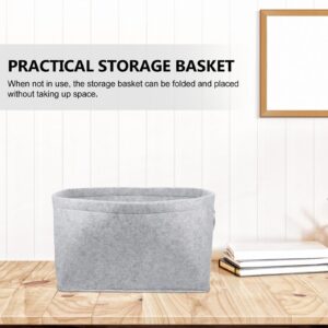 PRETYZOOM Felt Storage Basket, Foldable Storage Basket with Handle Fabric Drawers Storage Baskets Cube Shelf Organizer For Toys Blankets Clothes (24X35X31cm)