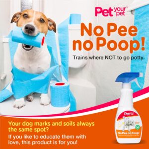 PET YOUR PET No Pee No Poop Dog Potty Training Spray, 16 Fl Oz – Non-Toxic Dog Spray to Prevent Peeing and Pooping – Natural No Marking Scent Spray - Stops Dogs Peeing Indoors/Outdoors