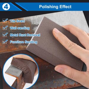 smseace 6Pack Sanding Blocks 60 120 220 Grit Sandpaper Block Washable and Reusable Sanding Blocks for Wood, Drywall, Metal, Glasses Sanding Block Set Sanding Sponge