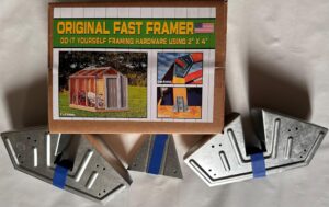 storage shed. build your own shed. diy shed kit. the original fast framer shed bracket kit. includes brackets and complete set of plans. expandable with multiple kits. made in the usa. no angled cuts