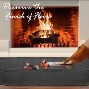 Fireplace Rugs Fire Resistant - 20 X 40Inch Half Round Fire-proof Hearth Blanket Mat Carpet Protector for in Front of Fireplace for Wood Buring Stove, Decks, Indoor, Outdoor, Fire Pit, Grill & Floor