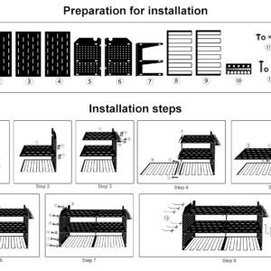 Jofuas Power Tool Organizer Wall-Mounted Metal Tool Rack for 8 Drill Bits with 2 Side Pegboards, Garage Organizing Storage Shelf with Screwdriver Holder/Plier Holder/Hammer Holder.