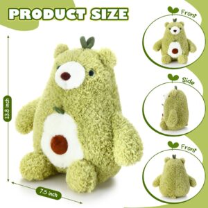 HyDren 13.8 Inches Avocado Stuffed Animal Bear Plush Pillow Soft Plush Avocado Hugging Kawaii Bear Stuffed Toy Cuddle Bear Cute Green Avocado Plushie for Boys Girls Birthday Gifts