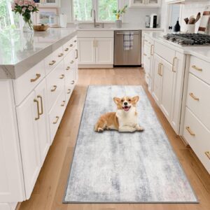 Hallways Runner Rug, 2x6 Washable Runner Rug Non Skid Runner Rugs for Kitchen with Rubber Backing, Abstract Print Floor Carpet Runner for Entryway Laundry Bedroom Living Room