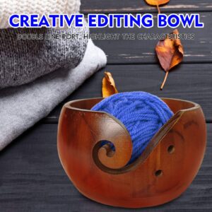 Yarn Bowl Organizer Wood Storage Portable Holder Handmade for Knitting Crochet Easter Crafts for Kids (E, One Size)