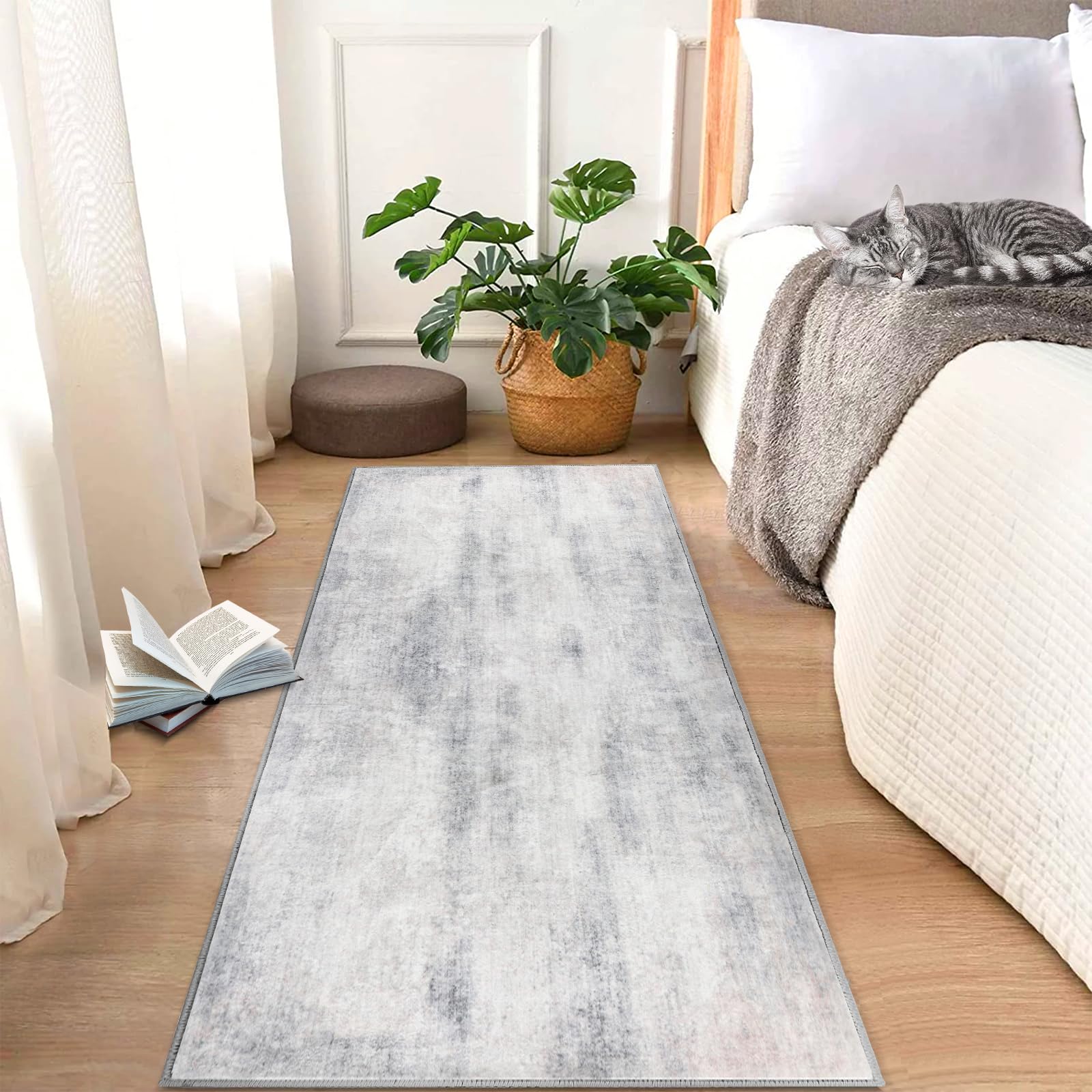 Hallways Runner Rug, 2x6 Washable Runner Rug Non Skid Runner Rugs for Kitchen with Rubber Backing, Abstract Print Floor Carpet Runner for Entryway Laundry Bedroom Living Room