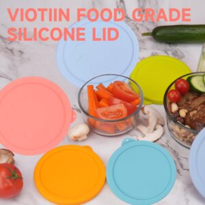 VIOTIIN 2 Cup 4 Cup Silicone Replacement Lids Storage Cover for Anchor Hocking Glass Bowls (Container not Included) 4 Pack Microwave, Dishwasher and Freezer Safe