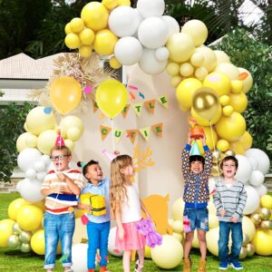 AMOR PRESENT 110PCS yellow Balloons, 12 Inches Gold Chrome Metallic Latex Balloons for Birthday Wedding Graduation Baby Shower Holiday Party Decoration