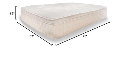 Naturepedic Pillow Top Organic Mattress - Full Hybrid Mattress with Encased Coils for Comfort and Pressure Relieving Natural Latex Mattress - Naturally Cooling & Breathable Mattress