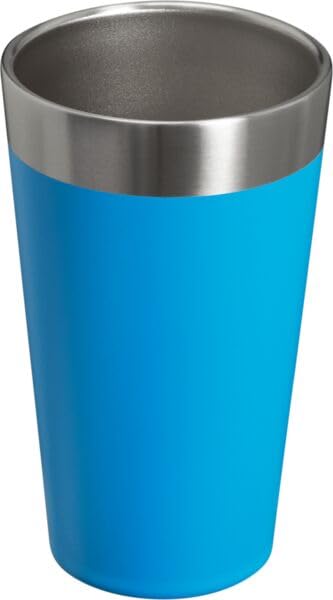 Stanley Adventure Insulated Stacking Beer Pint Glass, Stainless Steel Double Wall Rugged Metal Drinking Tumbler, 16 Oz, Azure