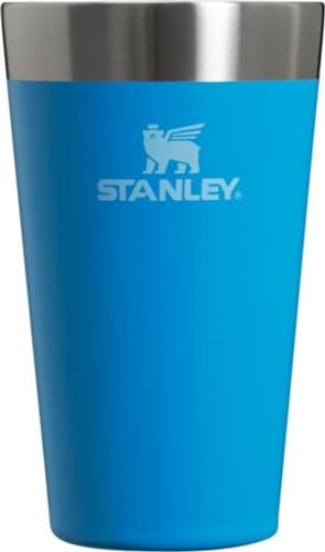 Stanley Adventure Insulated Stacking Beer Pint Glass, Stainless Steel Double Wall Rugged Metal Drinking Tumbler, 16 Oz, Azure