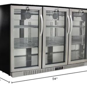 Procool Residential 2-door Glass Front Stainless Steel Back Bar Cooler; Undercounter 33" Height